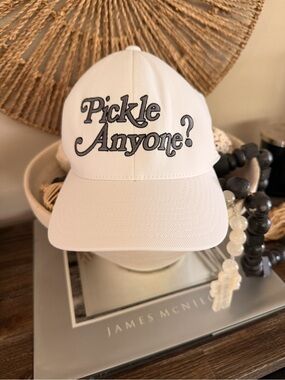 White 'Pickle Anyone?'  Pickleball Cap